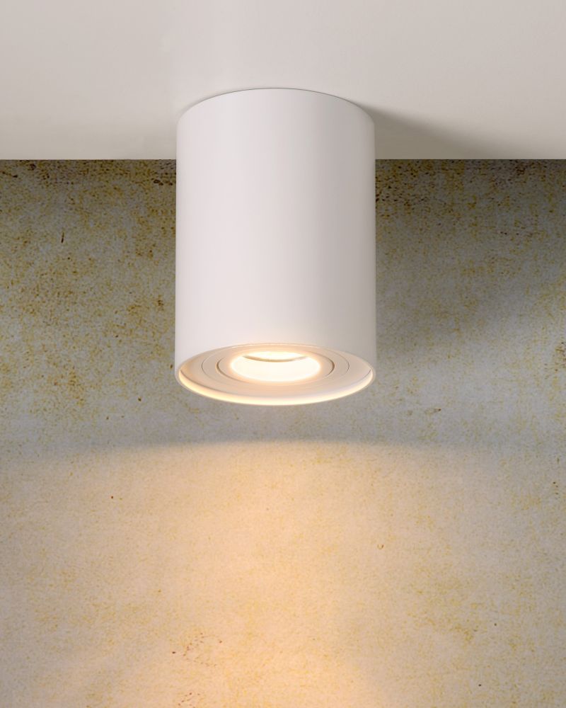 Lucide TUBE - Stropné bodové svietidlo - Ø 9,6 cm - 1xGU10 - Biele